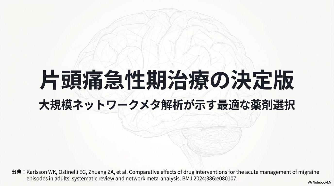 片頭痛の痛み止め、いちばんよく効くのはどの薬？