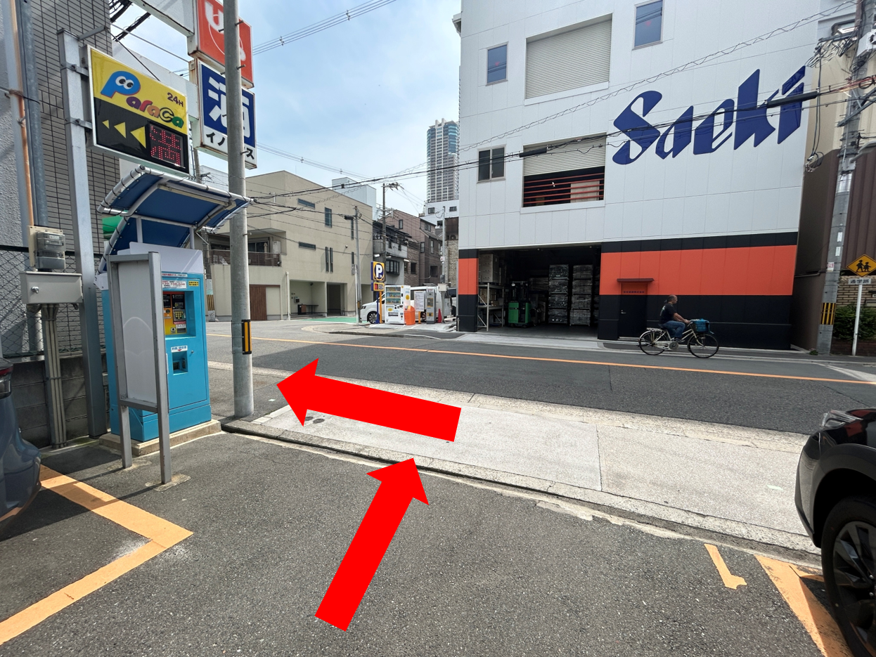 ①パラカ波除第3駐車場からの道順